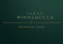 Editorial banner reading Sarah Winnemucca, Northern Paiute 1844-1891, in cream and gold on a deep green background.
